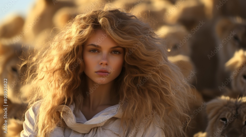 Windswept beauty in golden light Windswept beauty in golden light