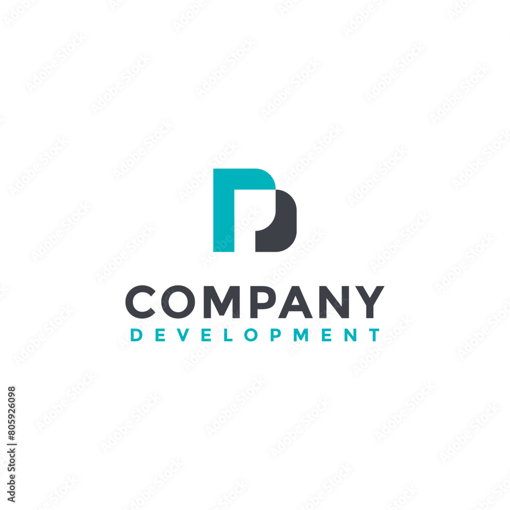 Initial P D geometric logo template, business logo design concept Initial P D geometric logo template, business logo design concept