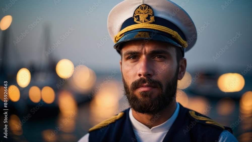 Portrait of the captain. Postcard for Sailor's Day. Portrait of the captain. Postcard for Sailor's Day.
