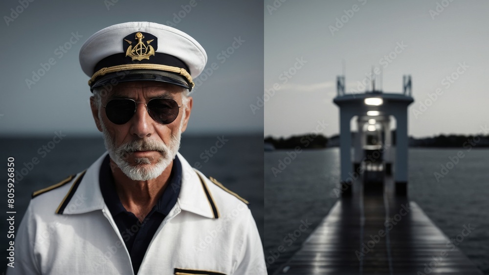 Portrait of the captain. Postcard for Sailor's Day. Portrait of the captain. Postcard for Sailor's Day.