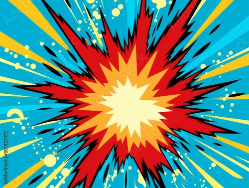 Vibrant comic book style explosion