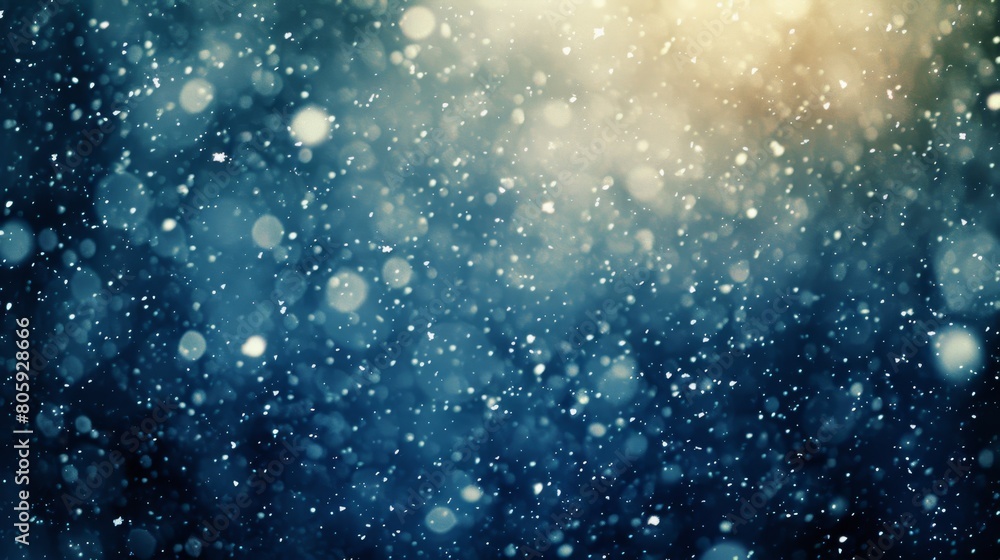 Fototapeta premium Winter snowy in bokeh lights defocused background
