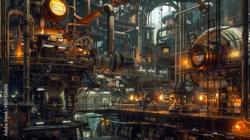 Industrial Symphony: A Factory's Interminable Rhythm