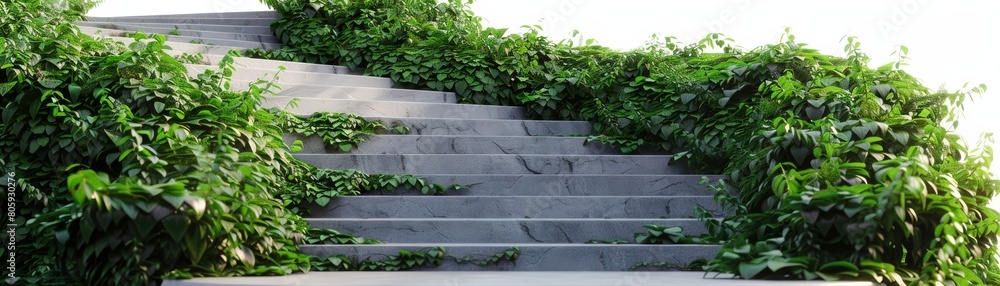 A staircase with green vines growing up the steps A staircase with green vines growing up the steps