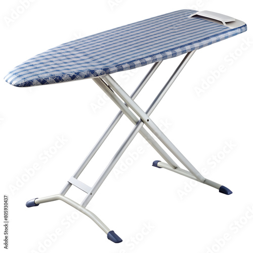 White picnic table isolated on a white wall