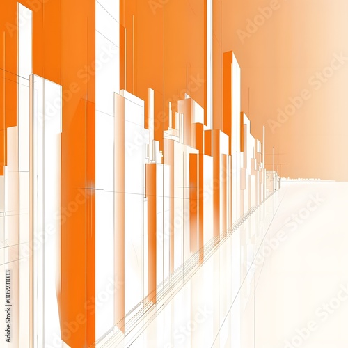Modern Orange and White Urban Grid with Gradient Effect