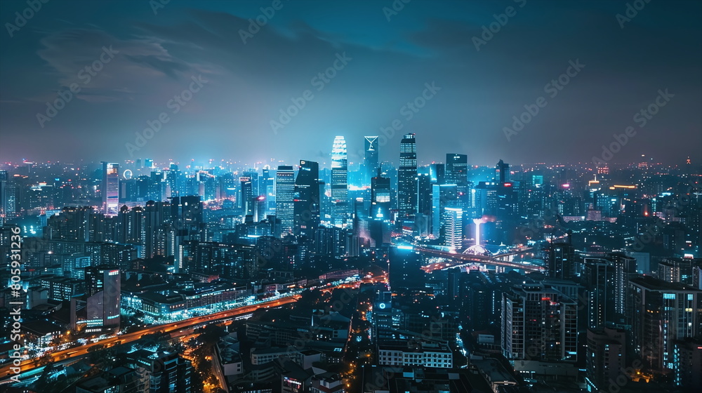 Fototapeta premium Beautiful skyline at night