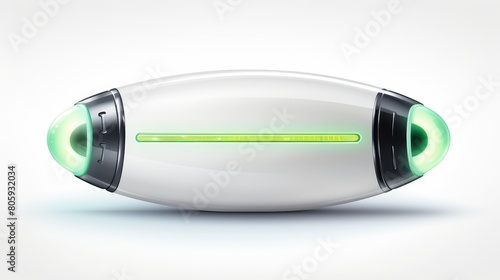 Futuristic white and green wireless speaker device