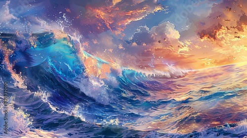 Ocean s Indomitable Spirit  A Dance of Power and Serenity
