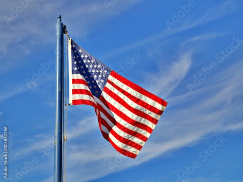 US amerikanische Flagge im Wind