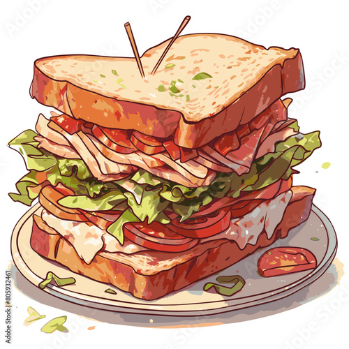 Hand drawn sandwich llustration 