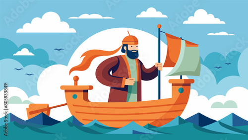Obstacles and challenges may have arisen but the stoic ship and its captain never wavered in their course guided by the unshakable principles of. Vector illustration