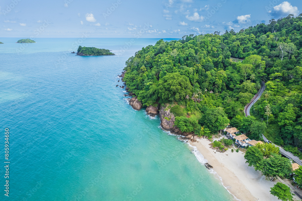 Beautiful beach on the tropical sea at Koh Chang, Trat Province, Thailand.