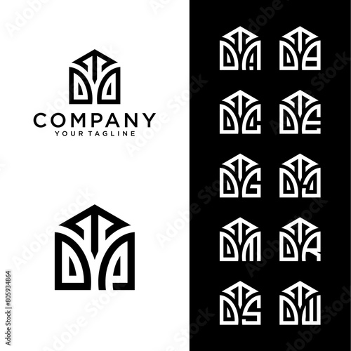 TDD Home logo with 3 combination initials,  home logo, develop, natural, organic, modern, finance logo, suitable for your company. photo