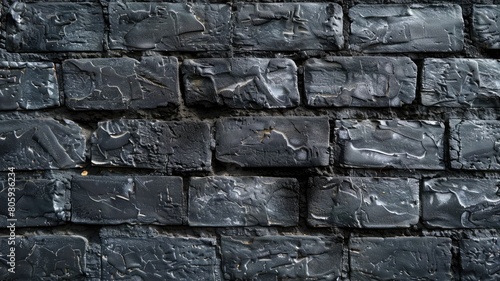 Embrace the striking contrast of a black brick wall set against a dark backdrop  ideal for design projects. Abstract background and backdrop offer versatility for creative endeavors.