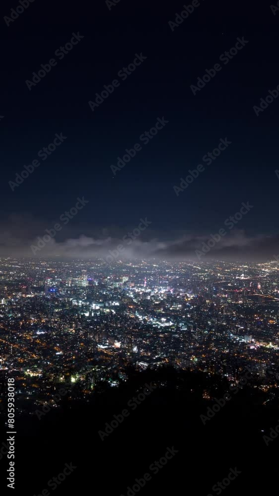 custom made wallpaper toronto digitalVertical video - Night aerial timelapse of Sapporo city