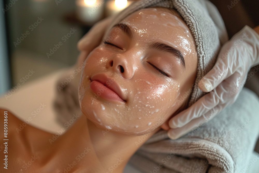 Spa. Attractive funny woman with a clay mask on her face. Spa. Attractive funny woman with a clay mask on her face.