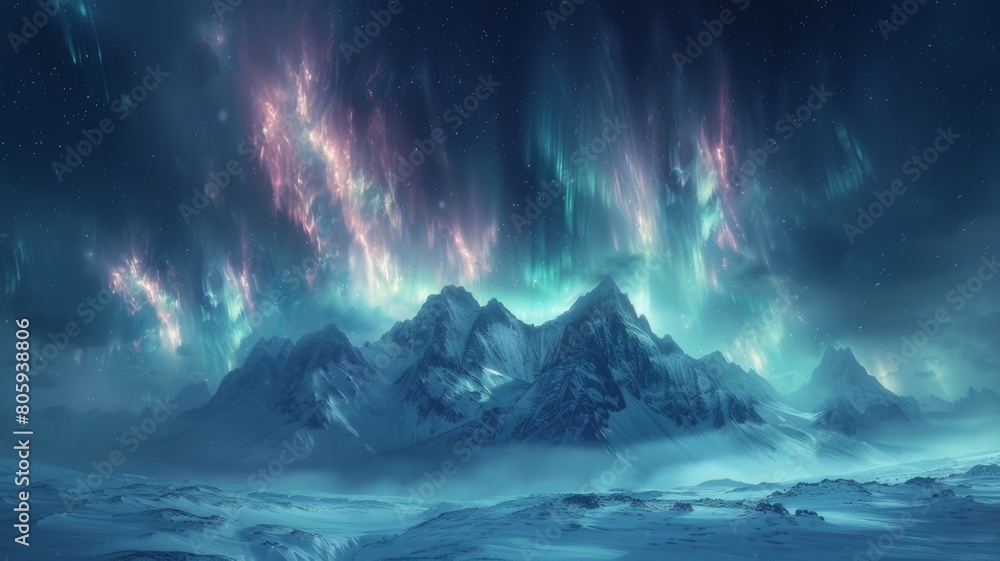Fototapeta premium Beautiful northern lights.