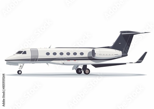 Luxury Private Jet on Runway Modern Business Travel Transportation Concept