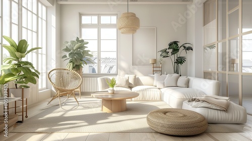 mock up picture of a beautiful studio apartment which has living room. Generative Ai