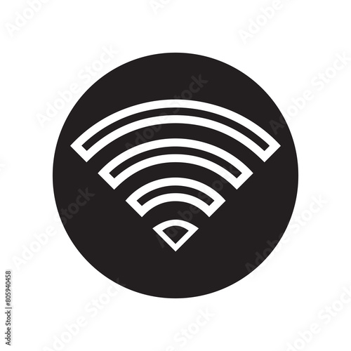 Wi Fi icon vector. Wireless internet logo design. Wifi vector icon illustration in circle isolated on white background