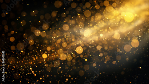Golden dust with bokeh. Luxury background image