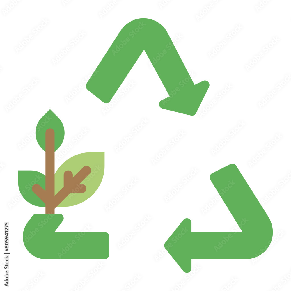 recycle leaf flat style icons recycle leaf flat style icons