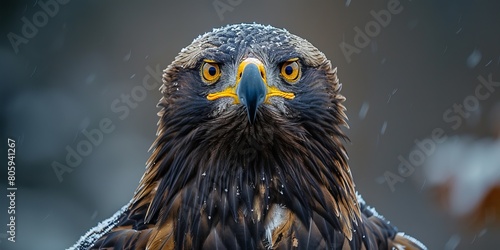 ntense eagle portrait in nature photo