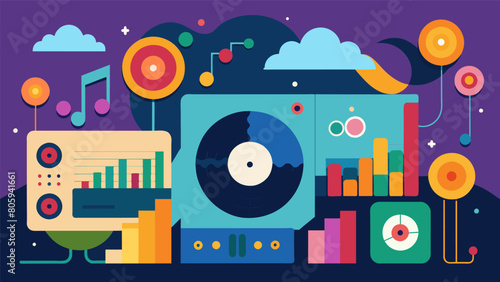 Let the grooves of our vinyl collection transport you to a sensory wonderland with each track accompanied by a different sensory experience. Vector illustration