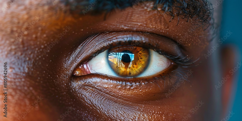 Close up of brown man eye Close up of brown man eye