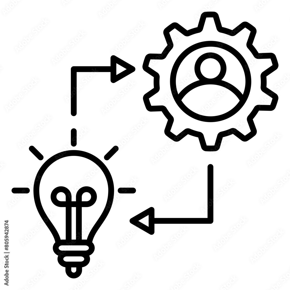 black line icon, symbol of Human resources development black line icon, symbol of Human resources development