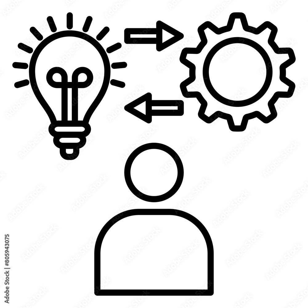 black line icon, symbol of Human resources development black line icon, symbol of Human resources development