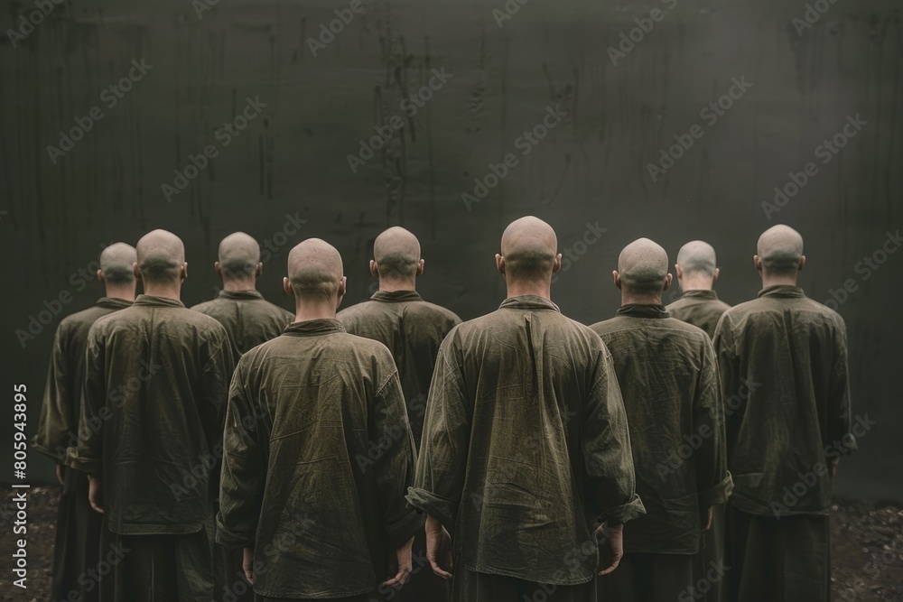 Group of identical people clones Group of identical people clones