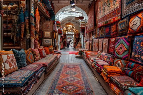 Turkish colored carpets at the market © Michael