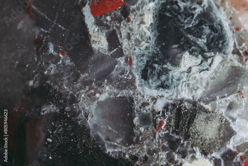 Arrière plan texture d'une pierre semi-précieuse jaspe sanguin - Espace coloré abstrait photo