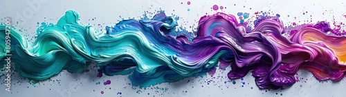 Dynamic abstract background with a mixture of blue and purple oil paint strokes, can be utilized for printed materials such as brochures, flyers, and business cards.