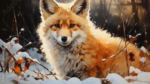 Snowbound Hunter: Red Fox Seeking Prey photo