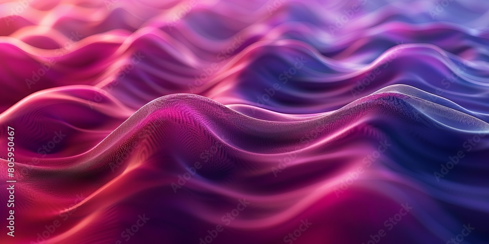 Obraz premium Abstract wallpaper created from Magenta 3D Undulating lines. Colorful 3D Render with copy-space.