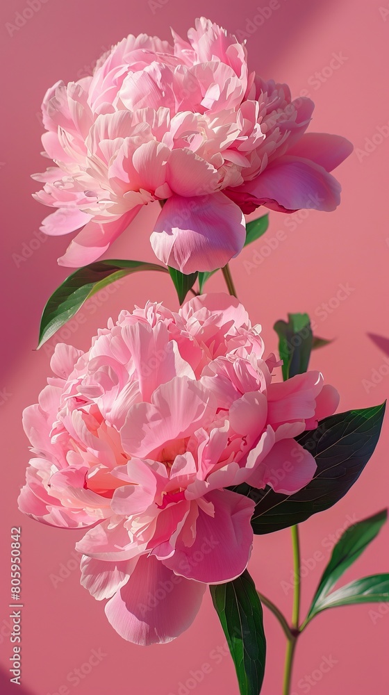 AI Generated Image Peonies on a bright smooth pink background Mother’s Day concept AI Generated Image Peonies on a bright smooth pink background Mother’s Day concept