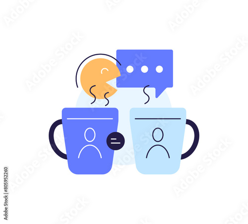 Friends meeting over coffee. Talking over hot cafe drinks,Socializing