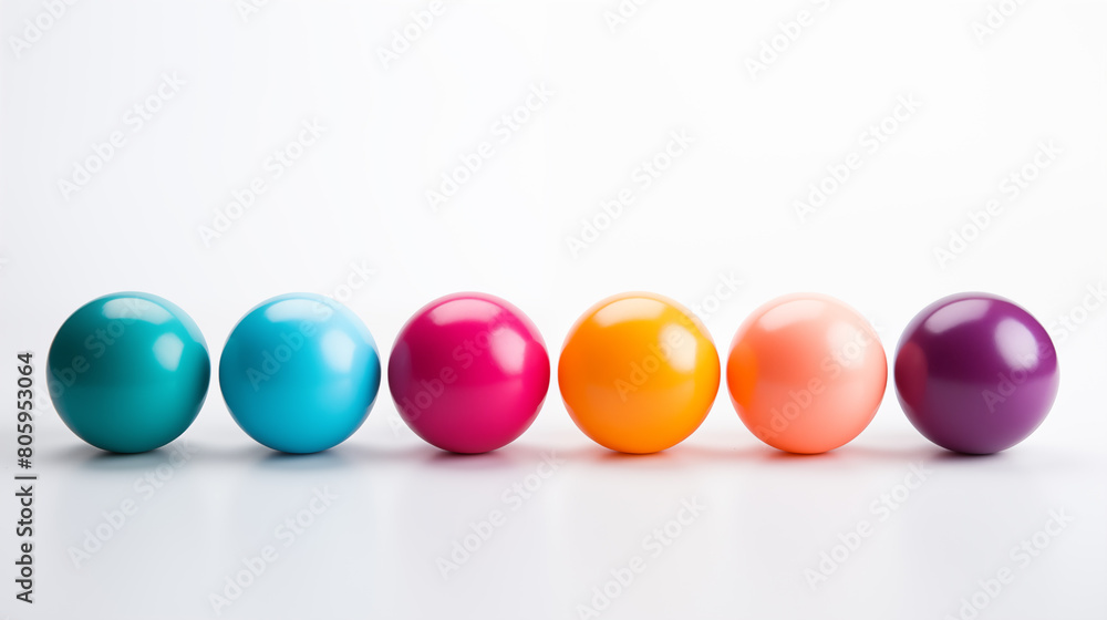 multi-colored glossy balls on a white background multi-colored glossy balls on a white background