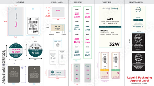 Garment Label, Apparel Label, Cloth Label, Hangtag, Sticker, Barcode Label, Round Sticker, Size sticker, Heat transfer, neck labels, Woven, Price tag, Full package, Cloth Branding