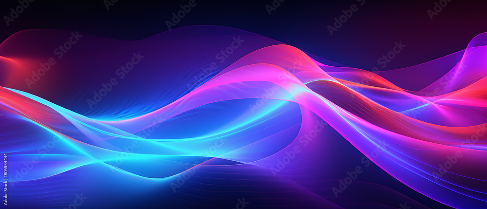 Obraz premium Neon waves abstract background.