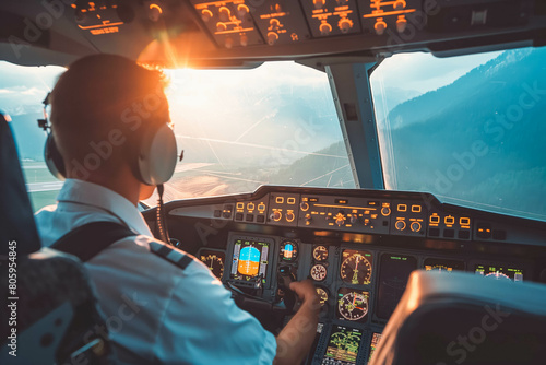 A pilot lands a plane smoothly, skillfully bringing passengers safely to their destination.