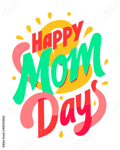 mom day text on white background