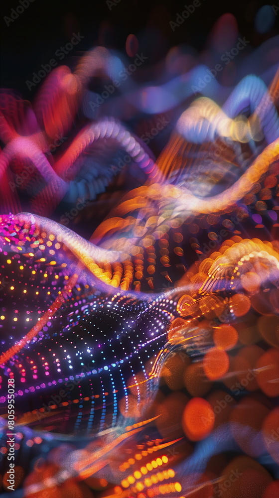 Obraz premium Abstract picture of colourful sound waves