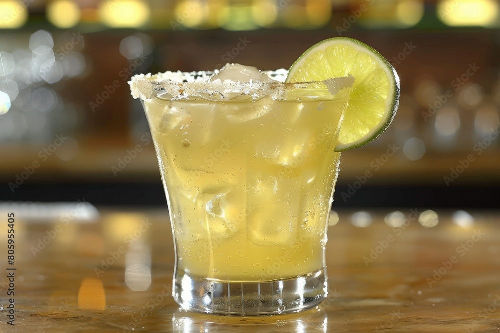 A chilled margarita, garnished with lime and salt, embodies the festive essence of Cinco de Mayo. A chilled margarita, garnished with lime and salt, embodies the festive essence of Cinco de Mayo.