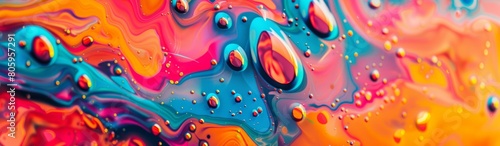 Mesmerizing abstract fluid art with vibrant swirling colors creating a dynamic and colorful texture, perfect for creative backgrounds or vibrant designs