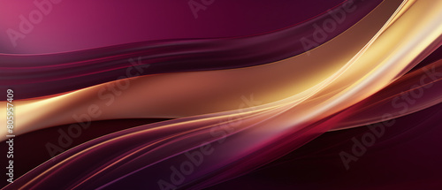 Plum and gold abstract wave background.