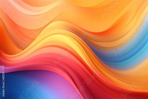 A colorful wave with a red stripe on the left and a yellow stripe on the right